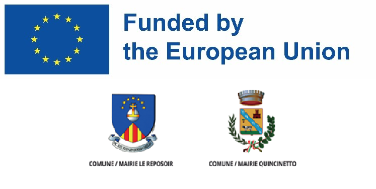 Loghi dell'Unione Europea, del Comune di Le Reposoir e del Comune di Quincinetto